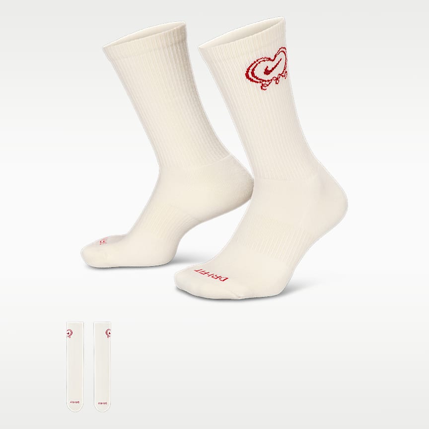 Nike Everyday Plus Cushioned Crew Socks 1-Pack Sail/ Team Crimson