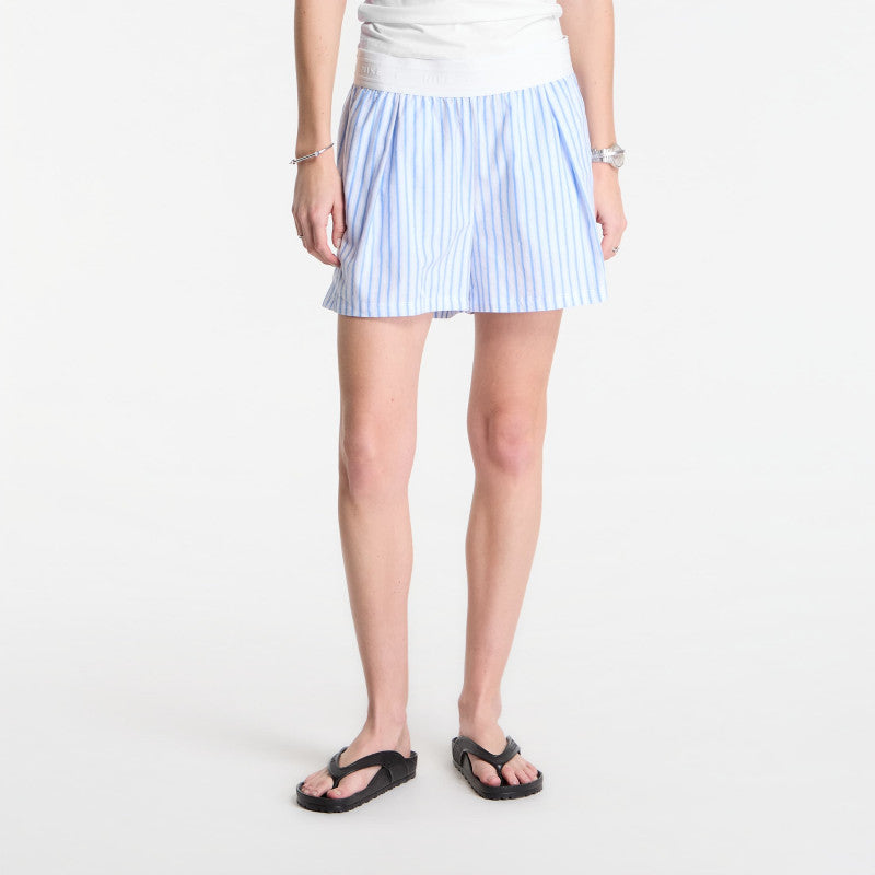 Nike Sportswear Chill Poplin Women's Loose Stripe Shorts Lt Photo Blue/ Hydrogen Blue/ Summit White