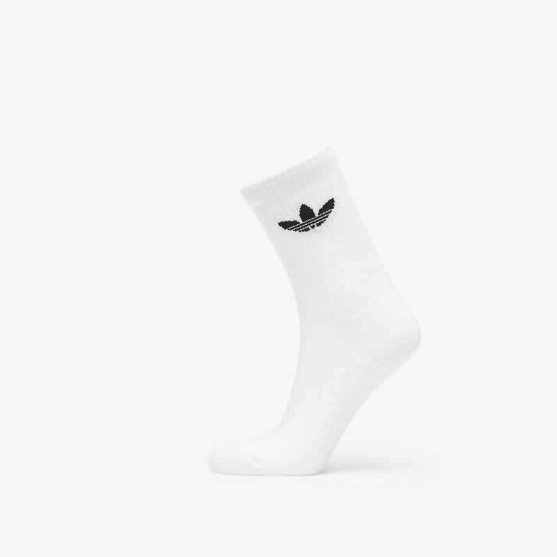 adidas Originals Trefoil Cushion Crew Sock 3-Pack White/ Medium Grey Heather/ Black