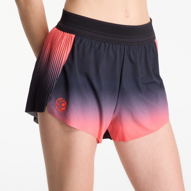 Nike AeroSwift Women's Dri-FIT ADV 3" Brief-Lined Running Shorts Black/ Bright Crimson/ Metallic Silver