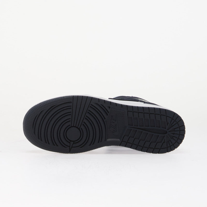 Air Jordan 1 Mid Kids Obsidian/ Obsidian-White-Grey Fog