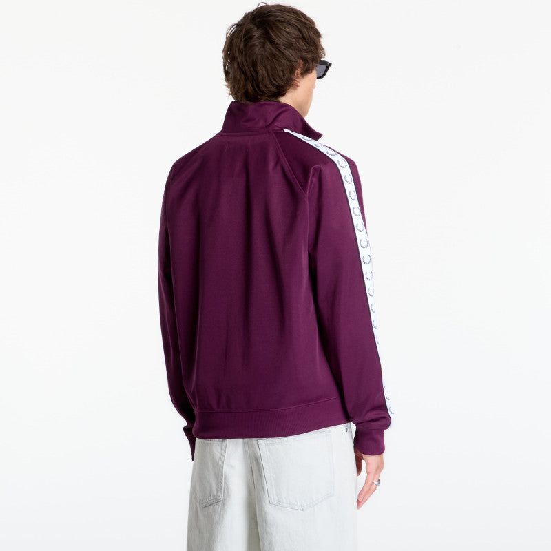 FRED PERRY Contrast Tape Track Jacket Plum