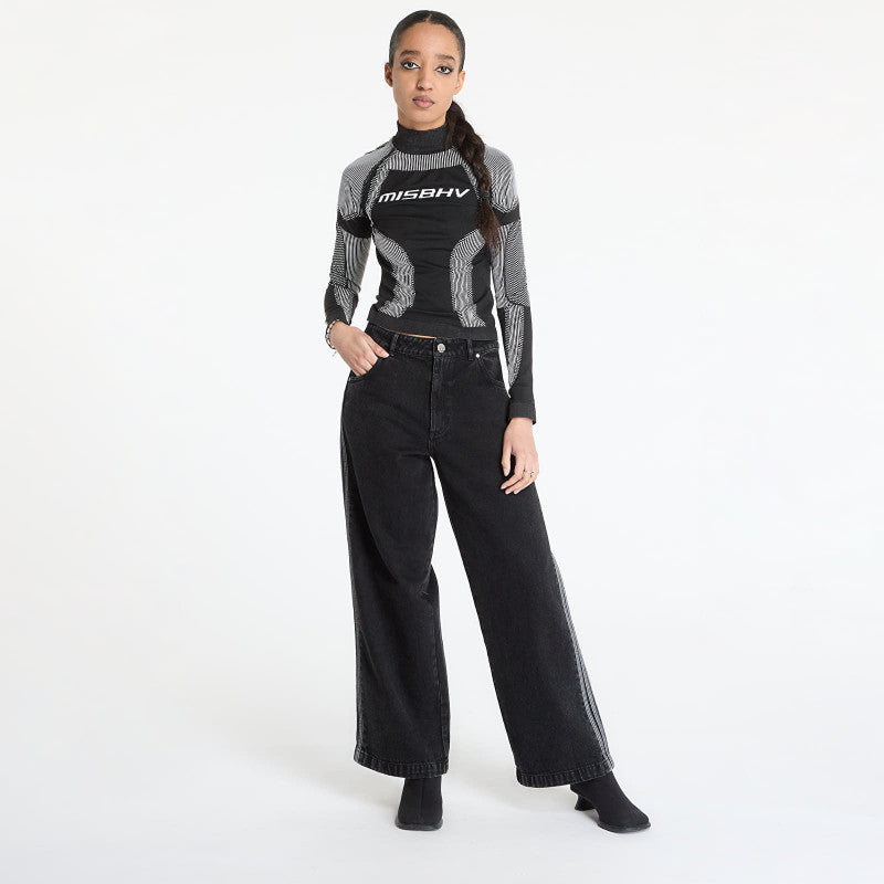 Jeansy adidas Adicolor Denim 3-Stripes Track Pants Black