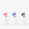 adidas 3-Stripes Crew Socks 3-Pack White/ Black/ Clear Pink