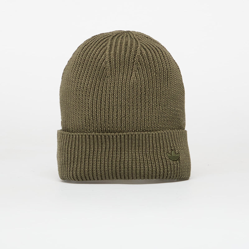 adidas Everyday Icons Beanie With Tonal Metal Trefoil Olive Strata