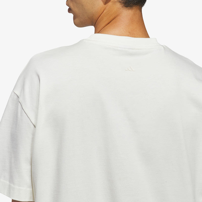 adidas Basketball T-Shirt (Gender Neutral) Off White/ Black