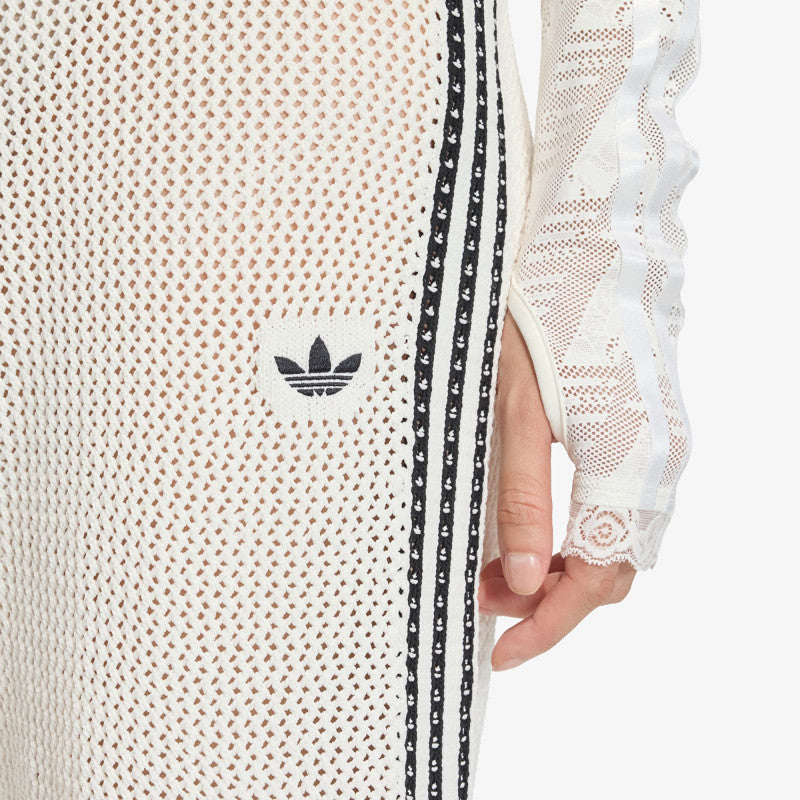 adidas Knitted Crochet Firebird Track Pants Off White