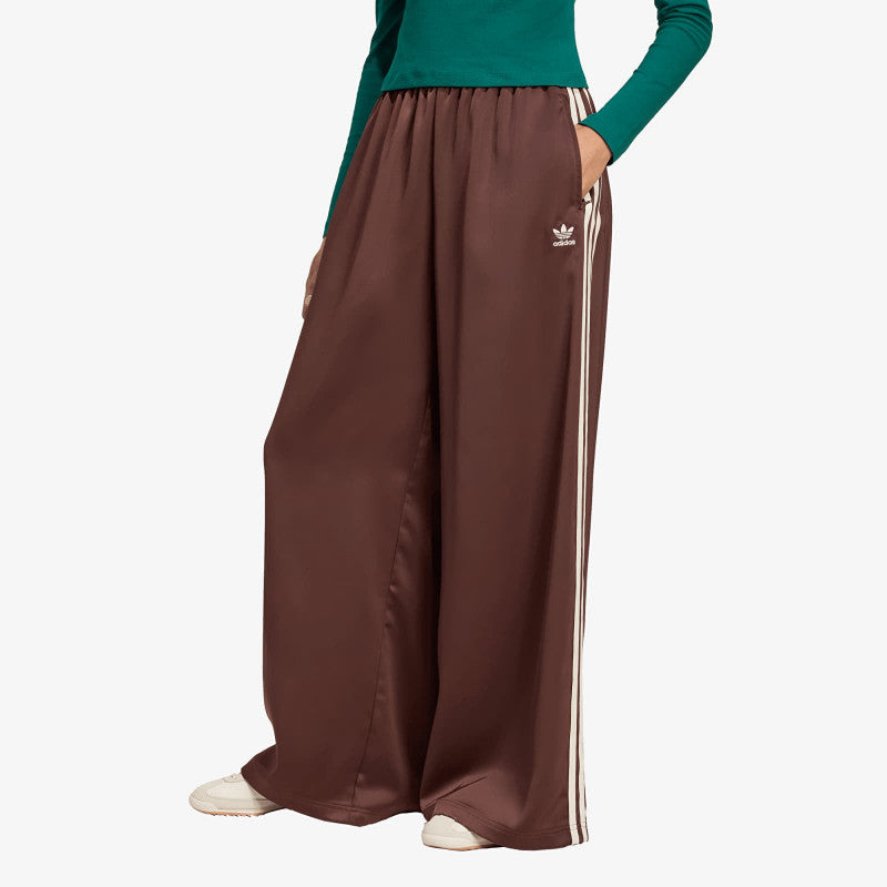 adidas Adicolor Satin Wide Leg Track Joggers Auburn/ Earth Strata