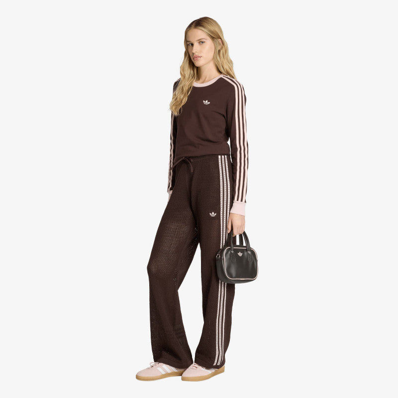 adidas Knitted Crochet Firebird Tracksuit Bottoms Aurora Coffee