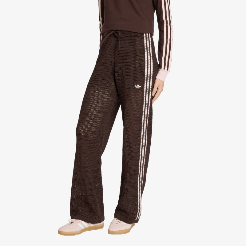 adidas Knitted Crochet Firebird Tracksuit Bottoms Aurora Coffee