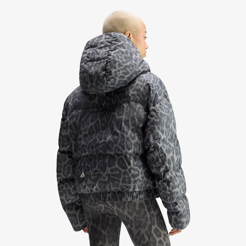 puchowa adidas by Stella McCartney Short Padded Winter Jacket Printed Dove Grey/ Carbon