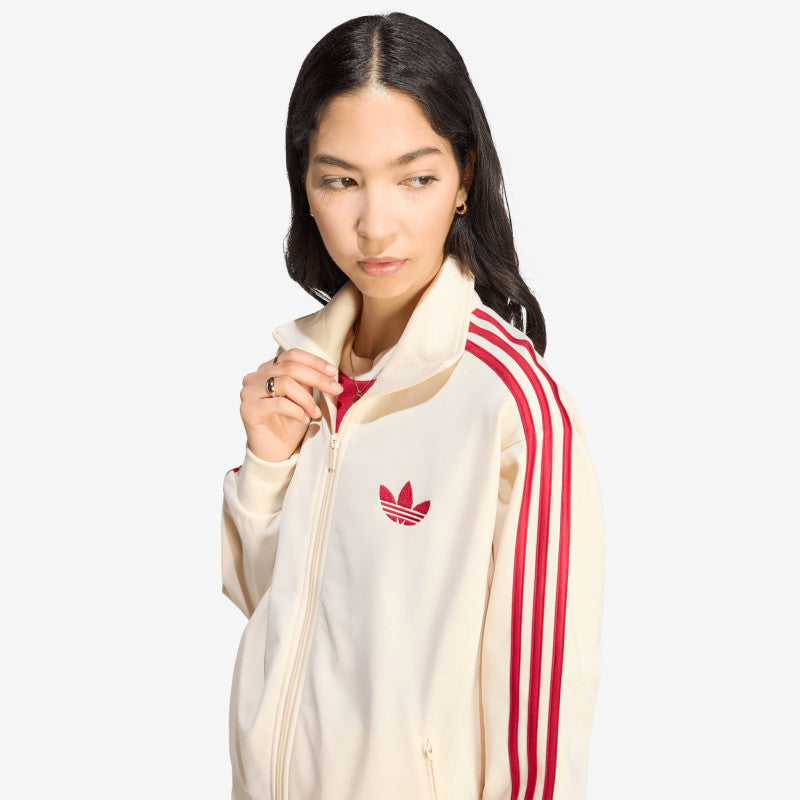 adidas Firebird Track Top Loose Warm Vanilla/ Team Victory Red