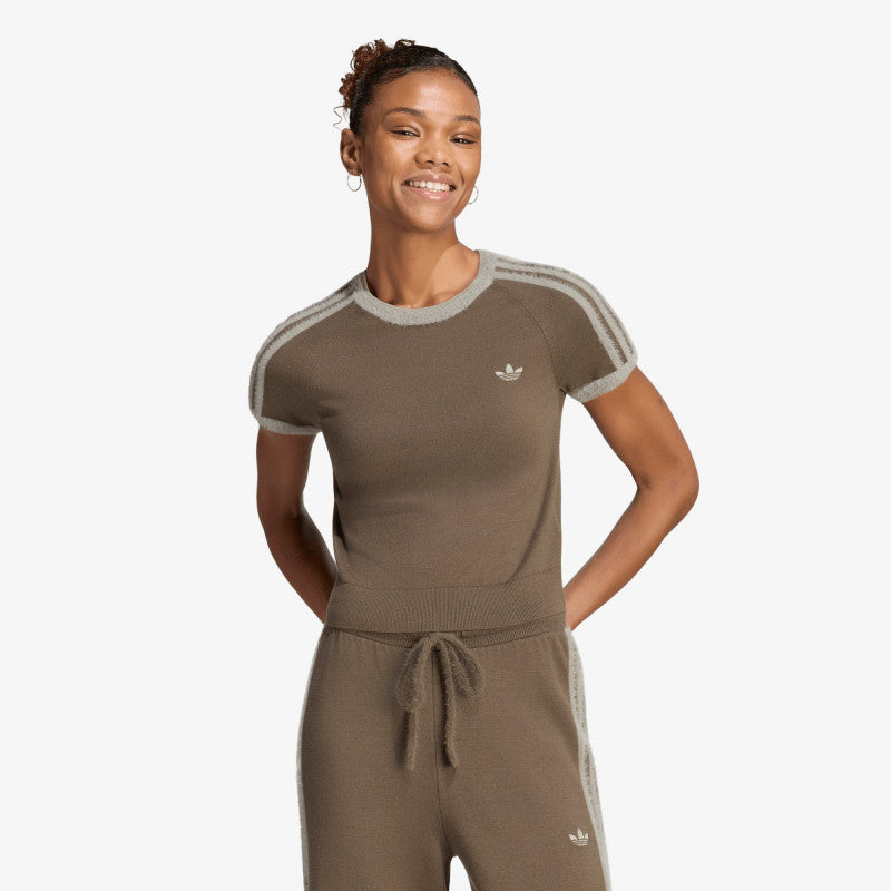 adidas Knitted T-Shirt Branch/ Silver Pebble