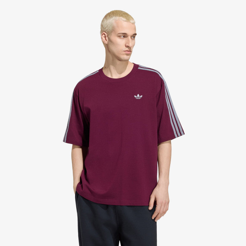 adidas Adicolor 3-stripes Oversized Tee Maroon