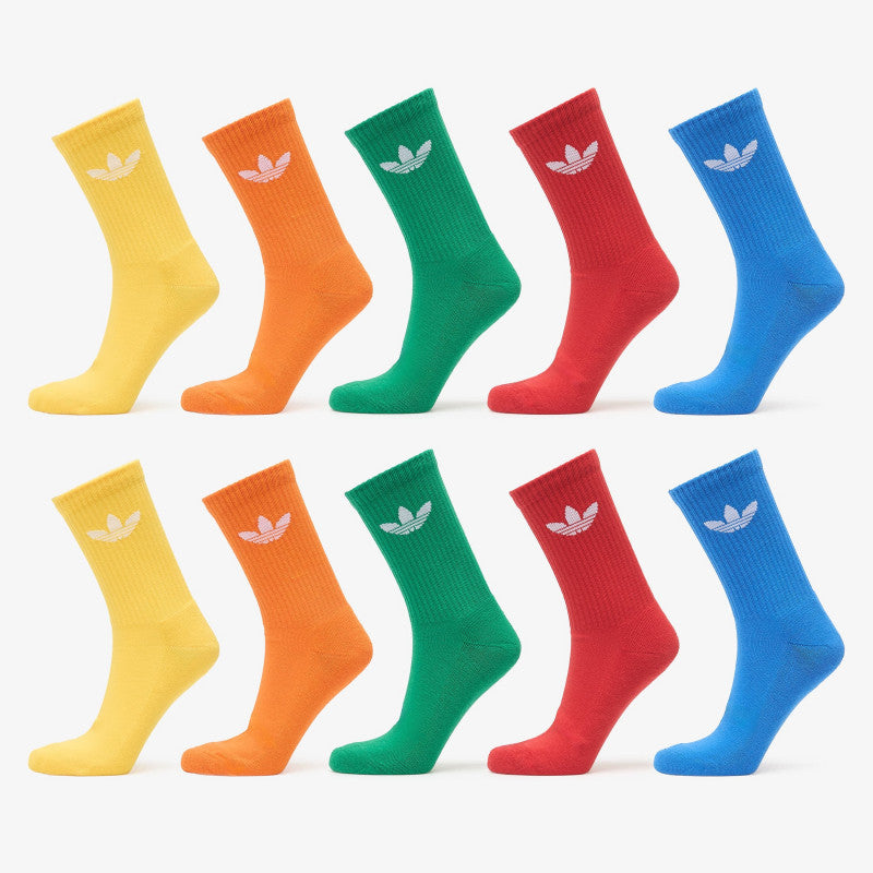 adidas Trefoil Crew Socks 10-Pack Blue/ Green/ Better Scarlet