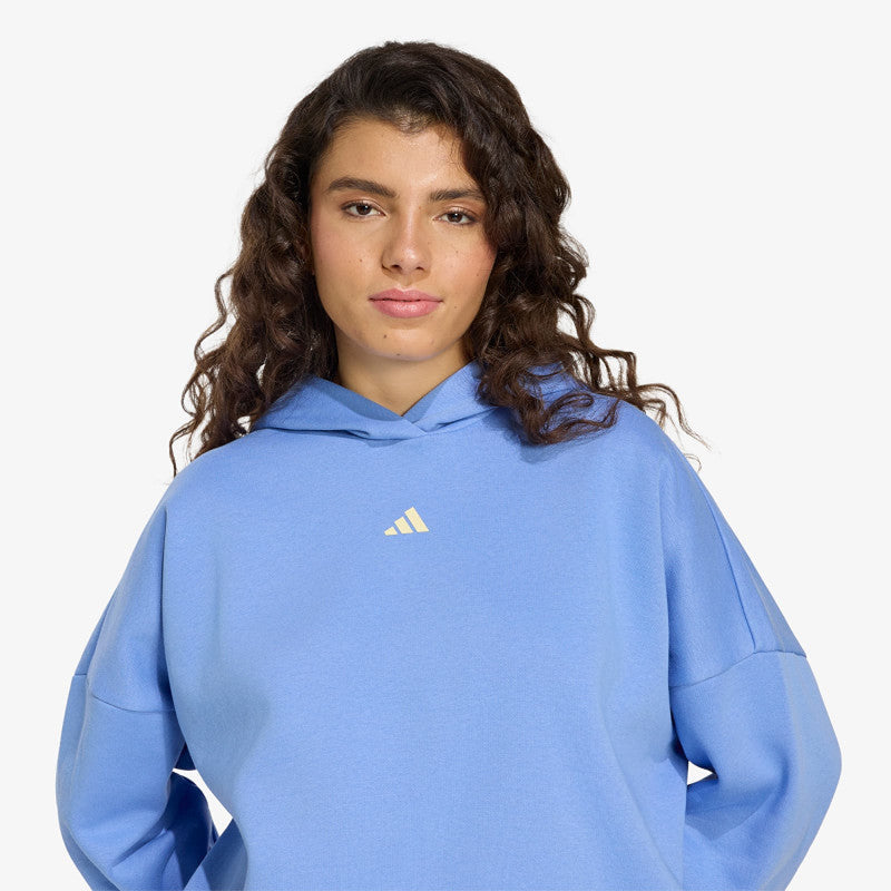 adidas 3 Stripes Studio Hoodie Blue Fusion