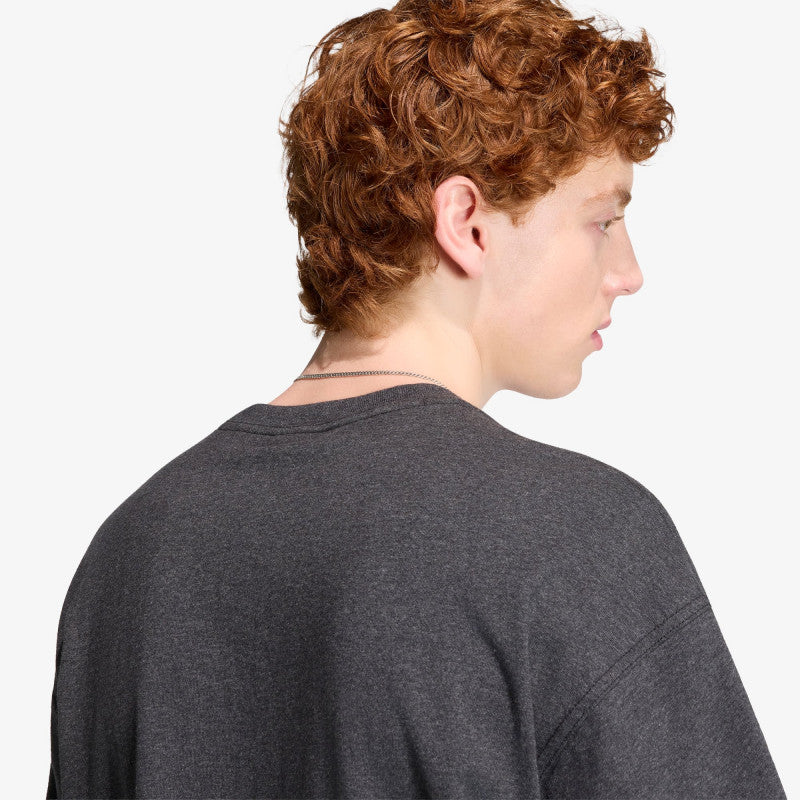 adidas Trefoil Essentials Melange Loose Cropped T-Shirt Dark Grey Heather