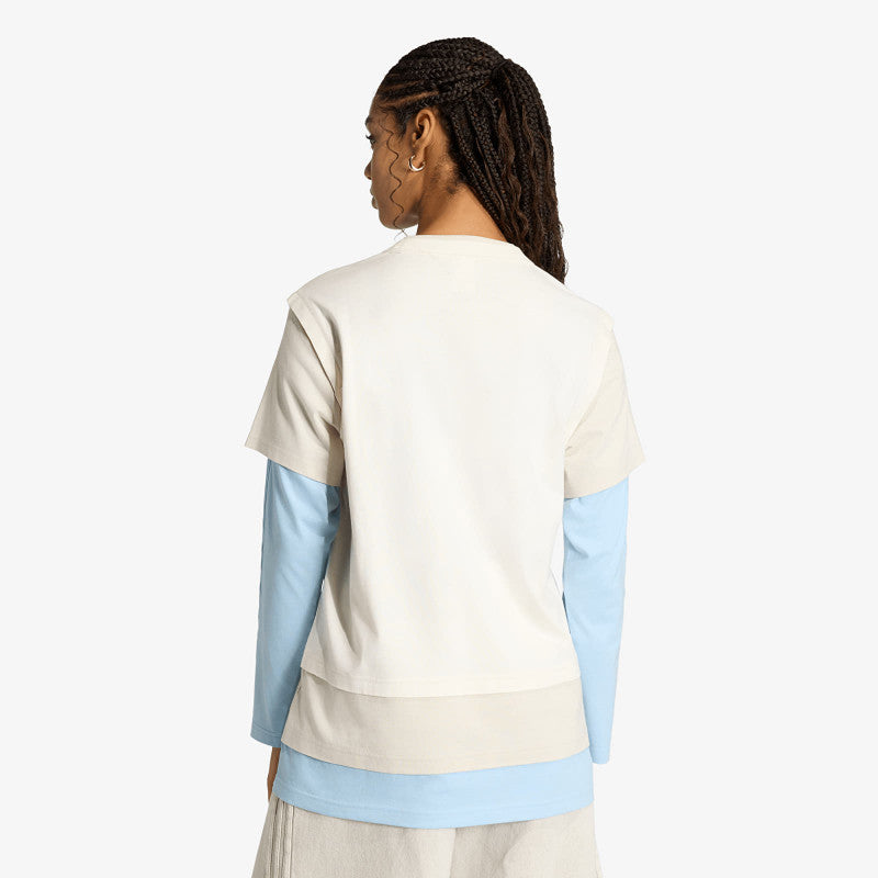adidas Loose Layered Long Sleeve T-Shirt Off White