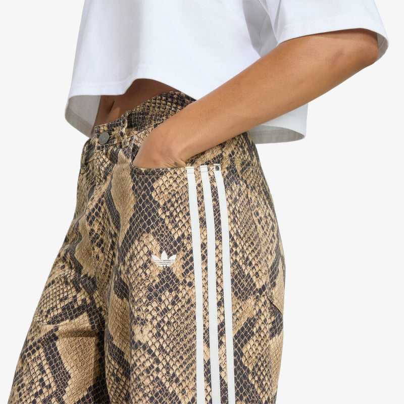 adidas Snake Print Denim Loose Pants Linen/ Magic Beige