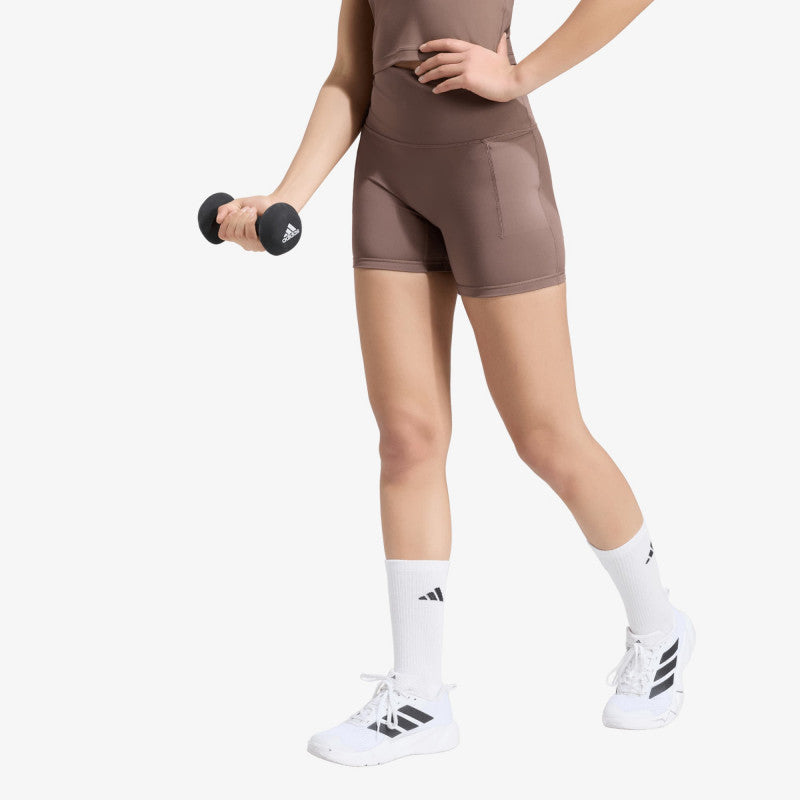adidas 3 Stripes Studio All Me Booty Short Leggings Earth Strata