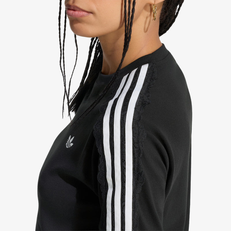 adidas Lace 3 Stripes Tee Black