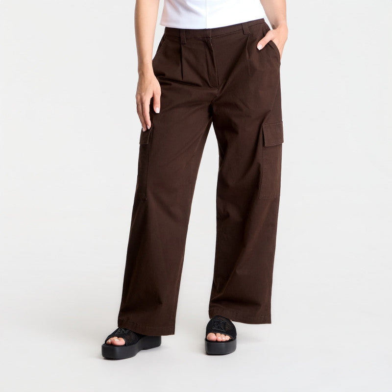 Calvin Klein Jeans Cotton Ewaist Cargo Pant Dark Coffee