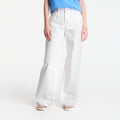 Jeansy Calvin Klein Jeans The Wide Leg Raw Hem Chalk White
