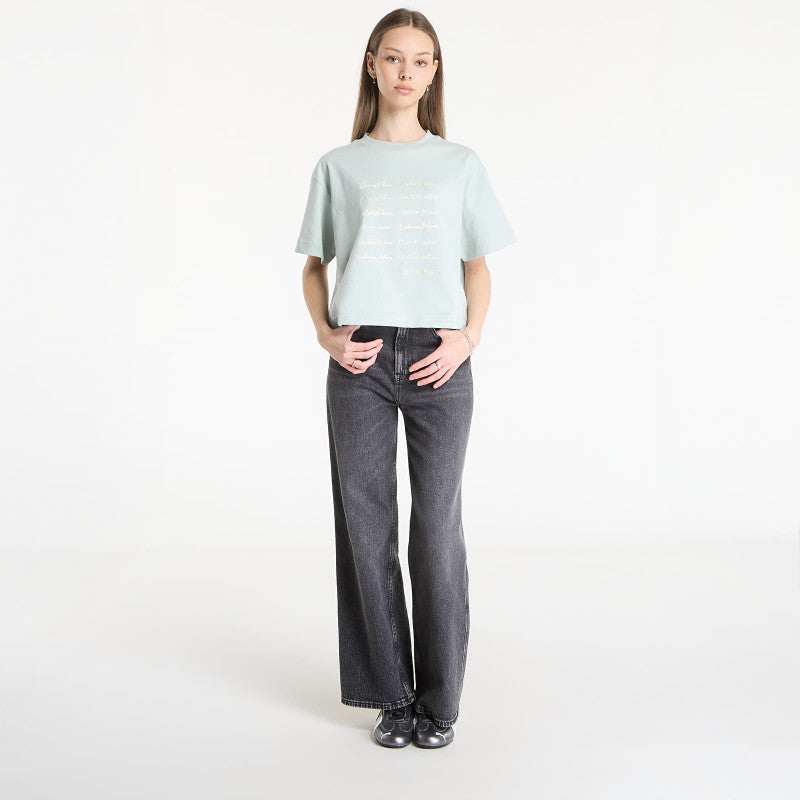 Calvin Klein Jeans Ss Cropped Boxy Grap Tee Green