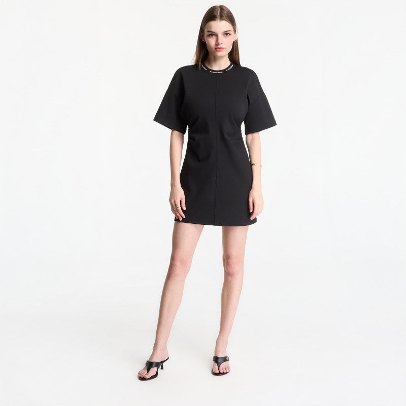 Sukienka Calvin Klein Jeans Ss Logo Rib Interlock T-Shirt Dress Black