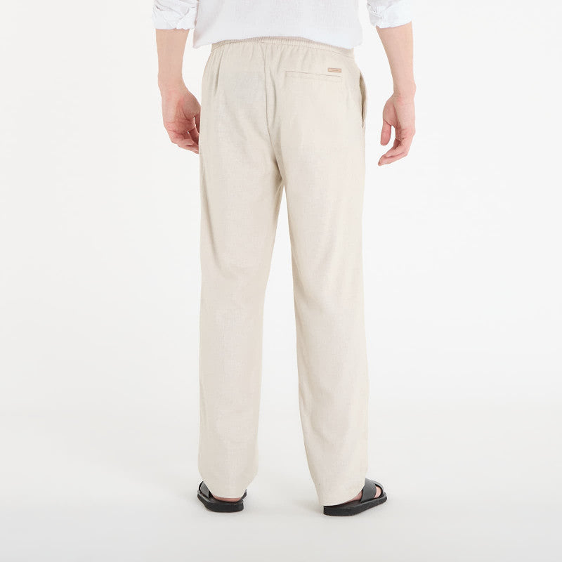 Calvin Klein Straight Linen Pull On Pant Oatmeal Melange