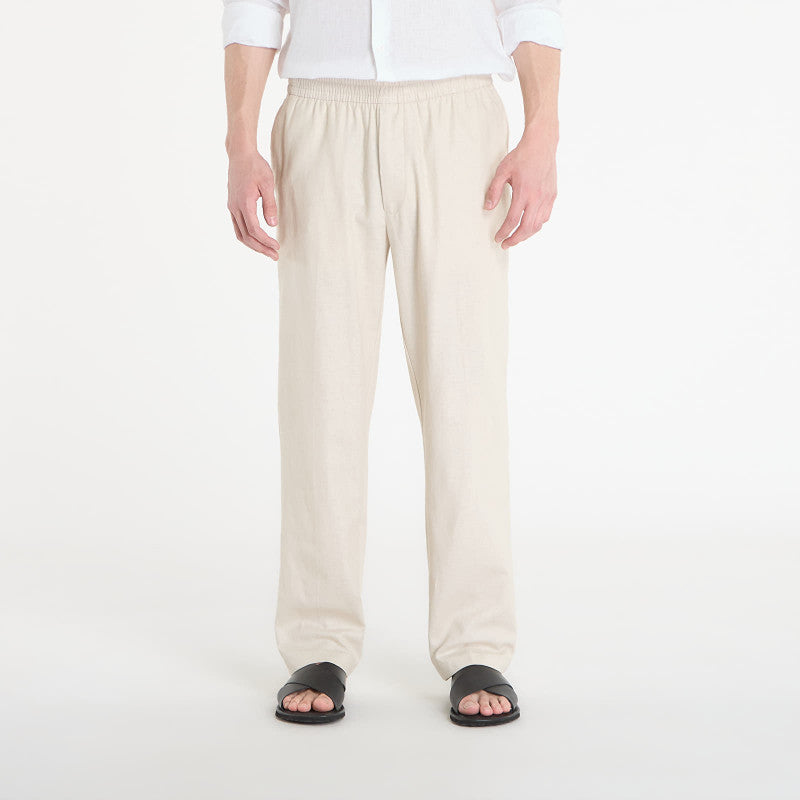 Calvin Klein Straight Linen Pull On Pant Oatmeal Melange