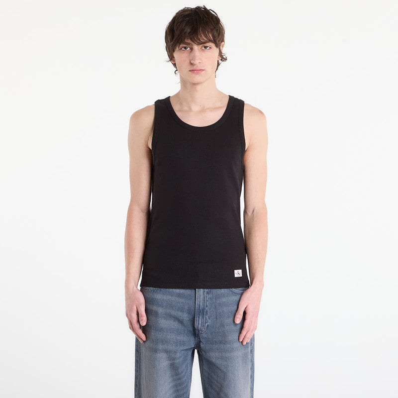 Calvin Klein Jeans 2X2 Rib Badge Tank Black