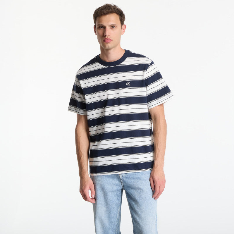 Calvin Klein Jeans Ss Easy 20S Jersey Stripe Crewneck Tee Dark Sapphire