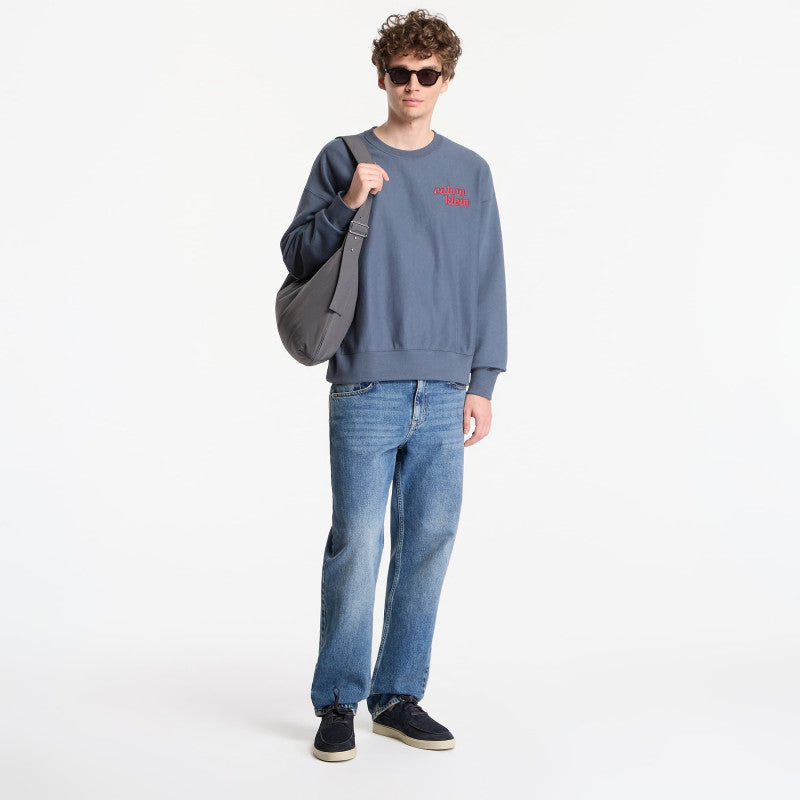 Calvin Klein Jeans Ls Premium Terry Graphic Crewneck Dark Slate