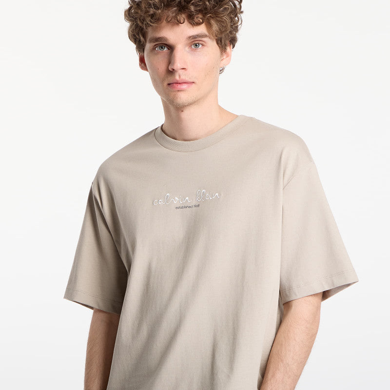 Calvin Klein Jeans Ss 16S Ck Trvl Lines Graphic Tee Plaza Taupe