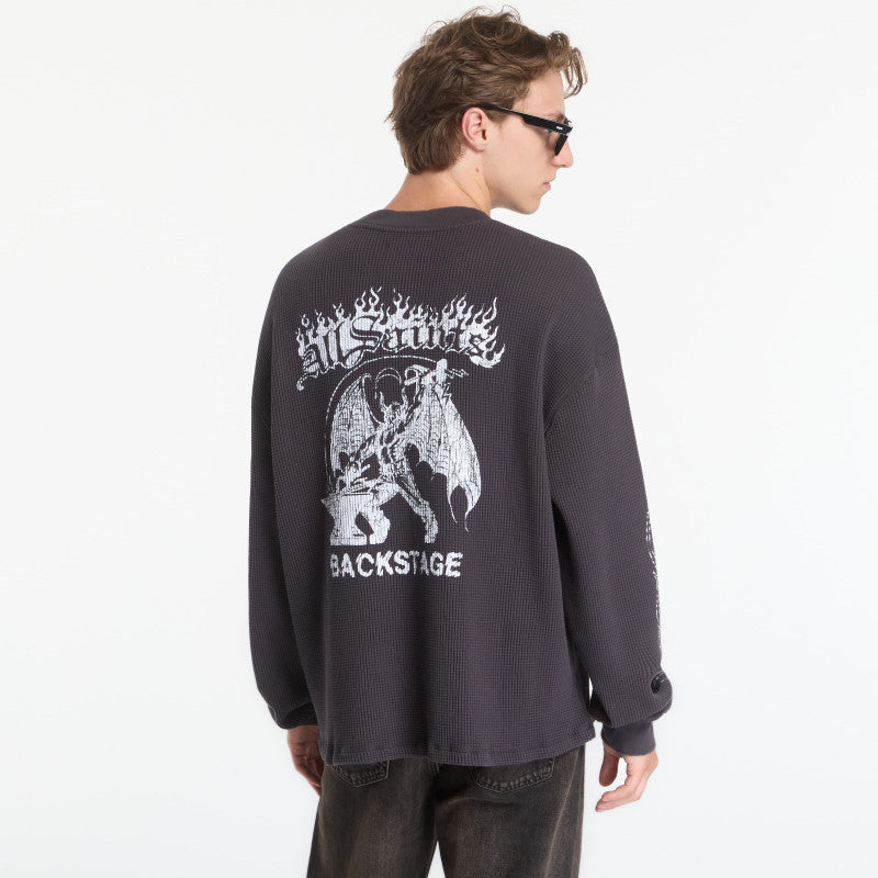AllSaints Incendo Ls Crew Washed Black