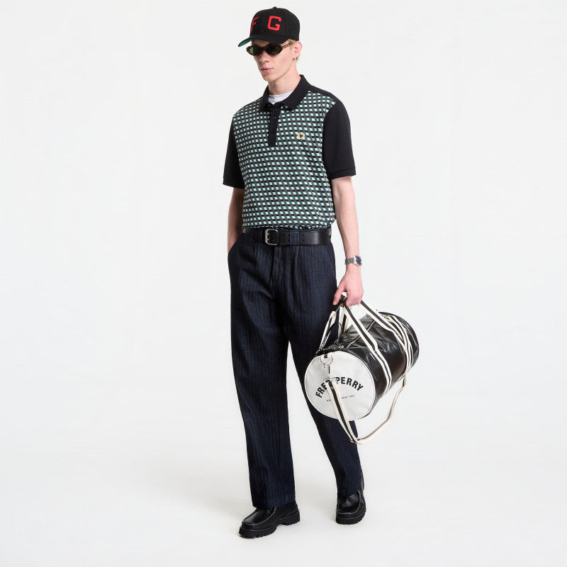 Fred Perry Geometric Polo Shirt Black