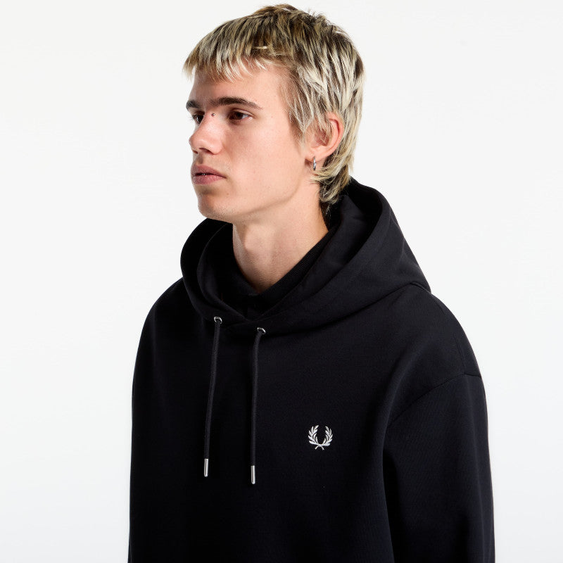 FRED PERRY Tipped Hooded Sweatshirt Black