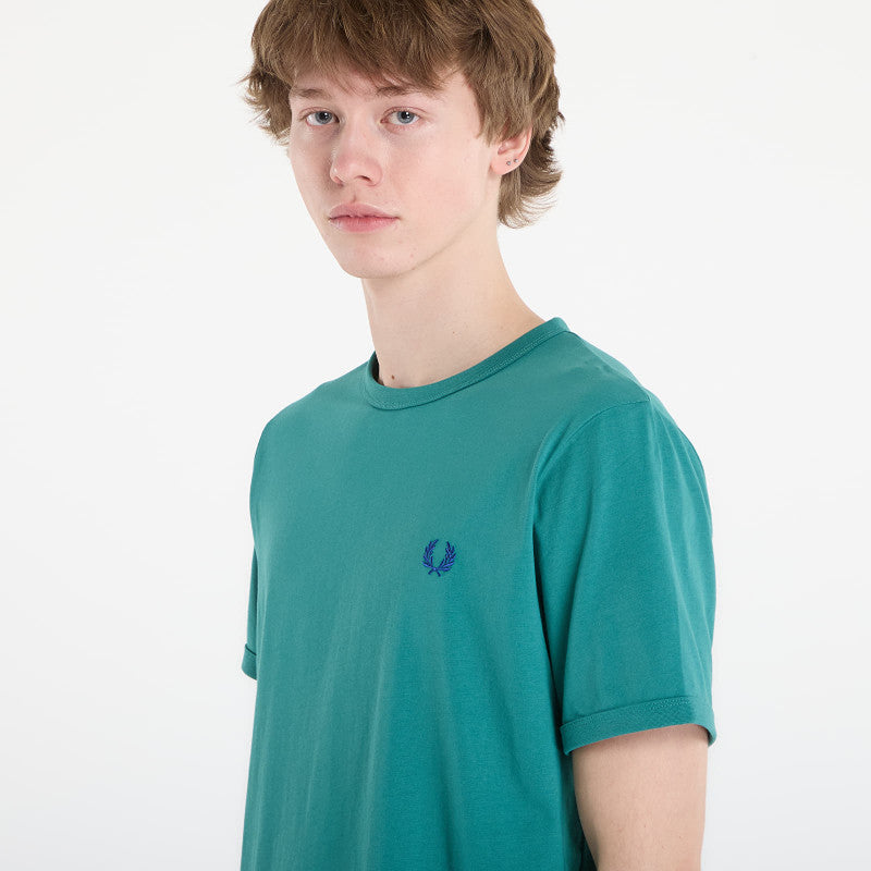 FRED PERRY Ringer T-Shirt Deep Mint
