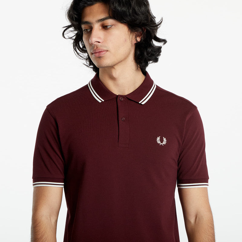 FRED PERRY Twin Tipped Shirt Oxblood