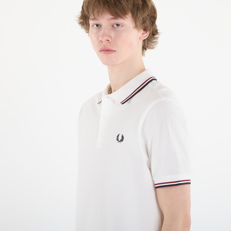 FRED PERRY Twin Tipped Fred Perry Shirt Snwht/ Bred/ Nvy
