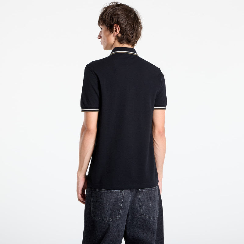 FRED PERRY Twin Tipped Fred Perry Shirt UNISEX Blk/ Ecr/ Lrlwgren