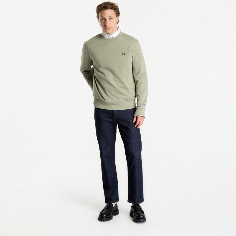 FRED PERRY Crew Neck Sweatshirt Seagrass