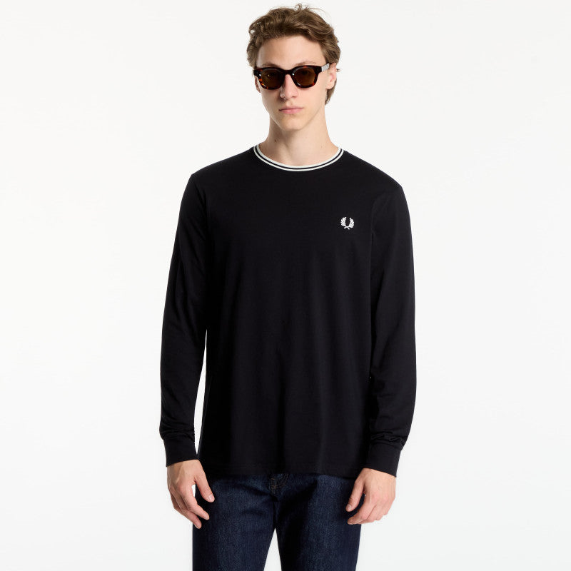 FRED PERRY LS Twin Tipped Black
