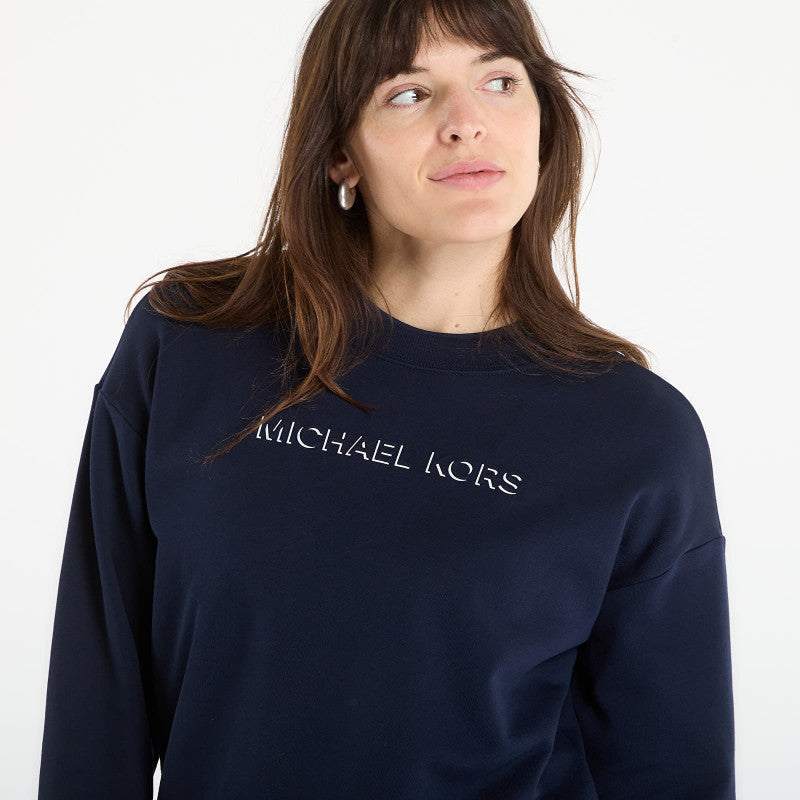 Michael Kors Mk Shdw Embssed Logo Crew Midnight Blue