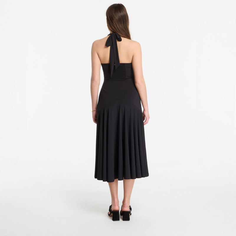 Sukienka Michael Kors Stretch Matte Jersey Halter Midi Dress Black