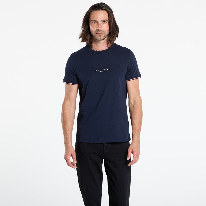 Tommy Hilfiger Tommy Logo Tipped Tee Blue