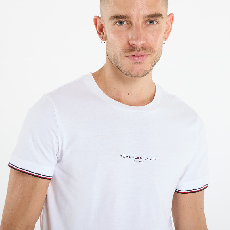 Tommy Hilfiger Slim Jersey Tipped T-Shirt White