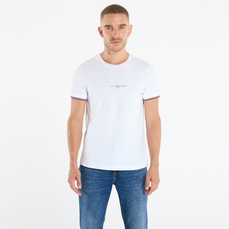 Tommy Hilfiger Slim Jersey Tipped T-Shirt White