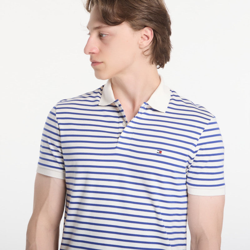 Tommy Hilfiger Liquid Cotton Reg Seasonal Polo Tee Ivory Petal / Pigment Blue
